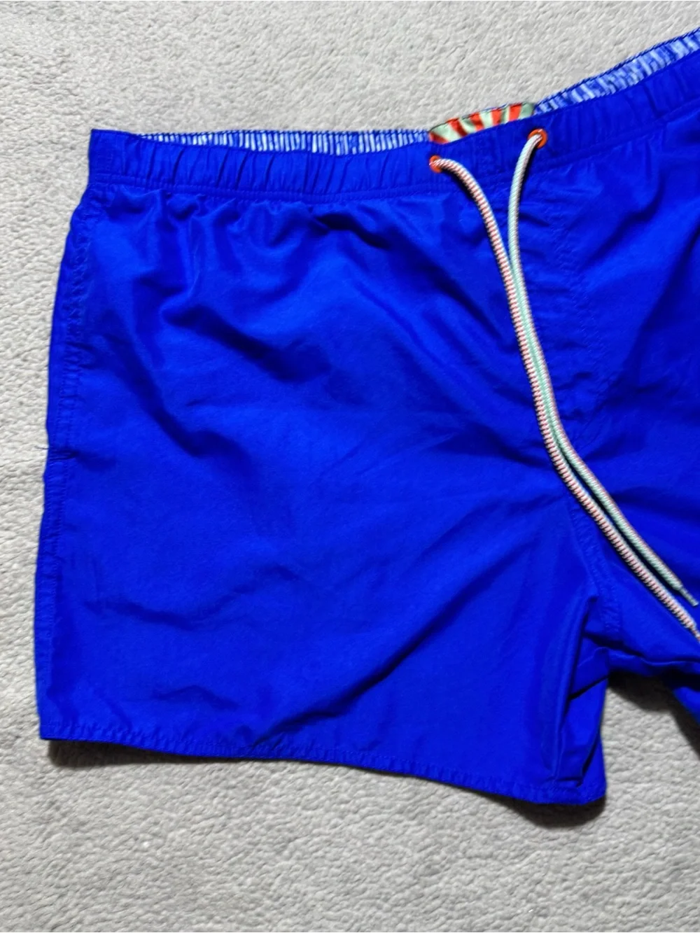 Ted Baker Swim Trunks Mens 6 (2XL) Blue Brief Lined Shorts Drawstring Meas 40x4